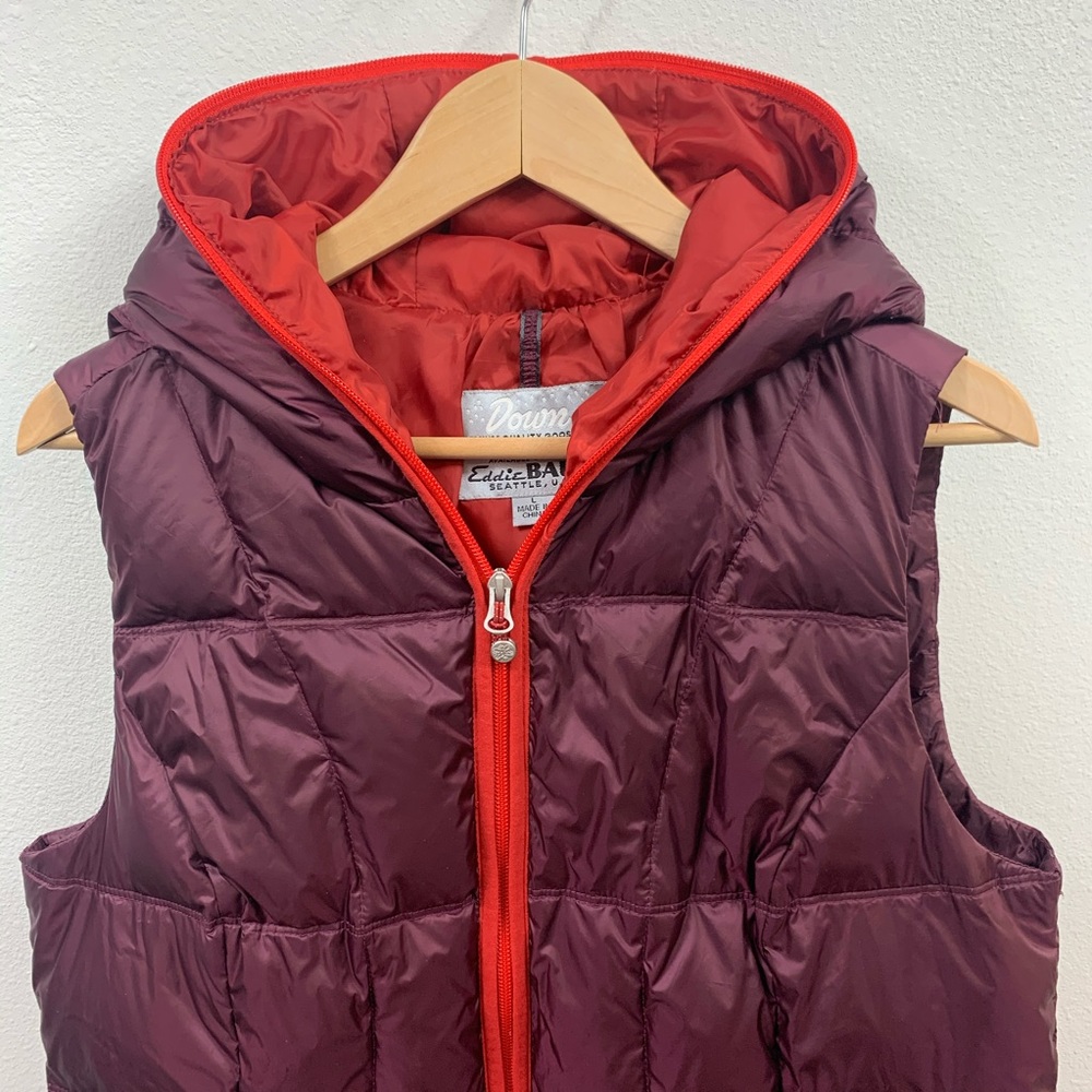 **SOLD** Eddie Bauer Premium Down Hooded Vest - Picture 3 of 8